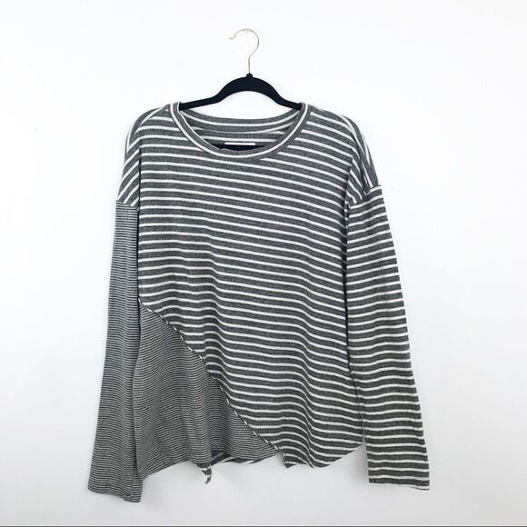 Current Elliott the slice stripe tee‎ in gray - Picture 2 of 6